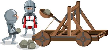 Knights and cannon medieval age vector