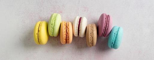 Stack of macarons, macaroons French cookie photo