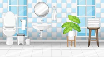 diseño de interiores de baño con muebles vector