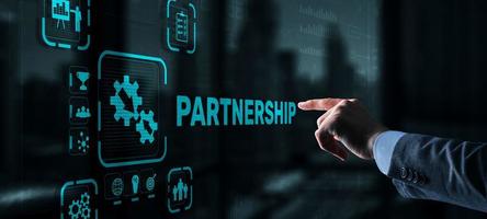 Partnership of companies. Collaboration. Business Technology Internet concept photo