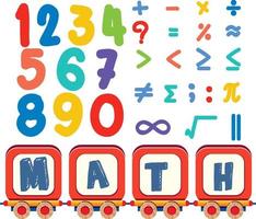 Set of number and math symbol vector