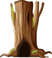 Isolated tree trunk with big hollow vector