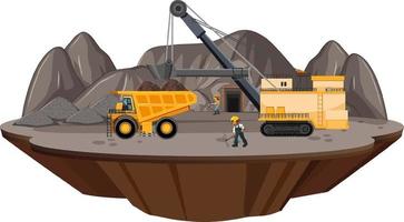 An island of coal mining scene vector