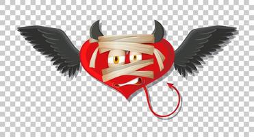 Heart shape devil with facial expression vector