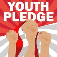 indonesian youth pledge day or sumpah pemuda day in indonesian language vector