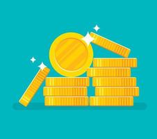 Gold coins stack vector illustration