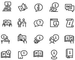 Simple Set of Info and Help Desk Related Vector Line Icons