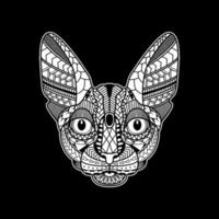 Sphinx cat Head ornamental pattern vector