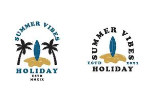 Simple vintage summer logo vector