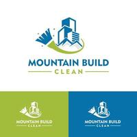 Cleaning Mount Home Creative Concept Logo Design Template vector