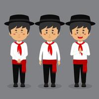 Portuguese Character with Various Expression vector