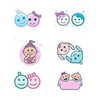 Cute baby logo Vector icon design