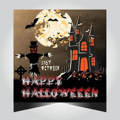 Happy Halloween Social Media Post Template Design