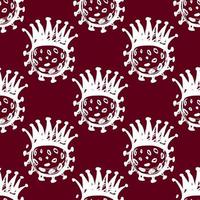 coronavirus seamless vector background doodle style. medical pandemic symbol