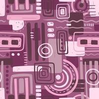LILAC SEAMLESS BACKGROUND WITH PAINTED ABSTRACT GEOMETRIC SHAPES vector