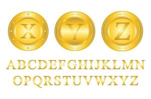 Golden coin with text effect illustration vector