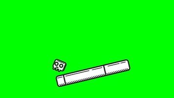 Ilustración animada del icono de no fumar en estilo doodle art. Adecuado para contenido de activos gráficos médicos.
