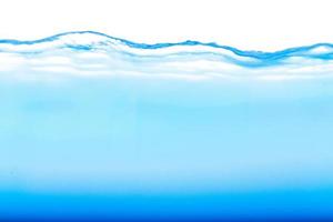 Level water and air bubbles over white background photo