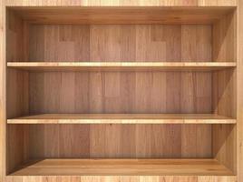Empty wooden shelf.