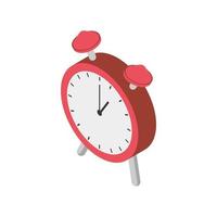 icono de hora de reloj despertador estilo isométrico vector