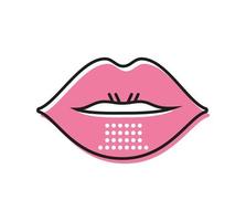 female lips memphis vector