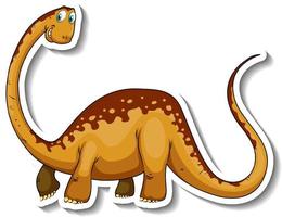 pegatina de personaje de dibujos animados de dinosaurio braquiosaurio vector