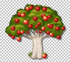 Apple tree on grid background vector