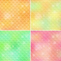 Set of fish scale seamless pattern background vector