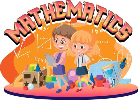 estudiante aprendiendo matemáticas usando un dispositivo electrónico vector