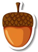 A simple acorn isolated sticker vector