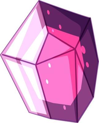 Pink crystal with sparkle isolated