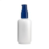 Pump jar. Face cosmetic serum bottle, skin care product mockup. airless dispenser for aromatic essence, foundation cream, moisturizer gel. White glass packaging, perfume case, matt vector
