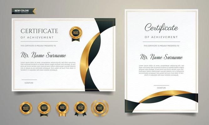 Black certificate of achievement border template