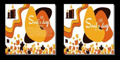 All Souls Day Vector Illustration. With candle and candlelight icon. Premium and luxury design template