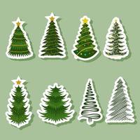 Ilustración de vector de etiqueta de árbol de Navidad