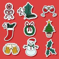 christmas sticker vector illustration