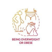 Being overweight and obese concept icon vector