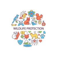 Wildlife protection abstract color concept layout with headline vector