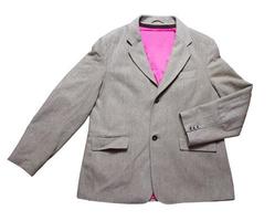 Men's classic blazer with pink lining on a white background - isolated photo