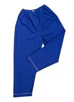 pantalones azules sobre un fondo blanco, pantalones de dormir de cerca. pantalones de dormir foto