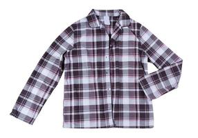 Women's plaid pajama shirt isolated - sleepwear close up photo