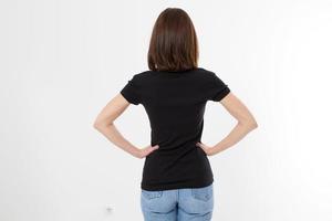 Woman black t-shirt photo