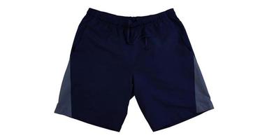 Dark blue sport pants isolated on white background photo