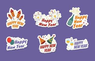 New Year Festivity Sticker Set