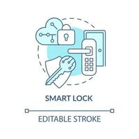 Smart lock blue concept icon vector