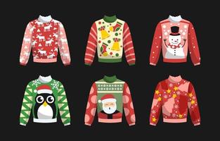 Ugly Sweater Sticker Set vector