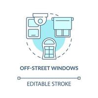 Off street windows blue concept icon vector