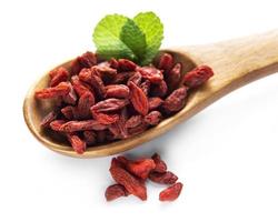 Dry red goji berries for a healthy diet. photo