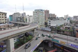 dhaka bangladesh 23th august 2021 fly over and residential buildings at malibagh photo