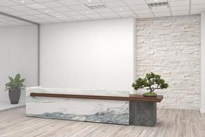 Office Reception Desk Mockup interior design photo